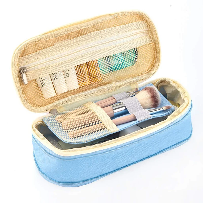 Light Blue Большой Вместительный чехол для карандашей, для офиса, университета, колледжа, Большая вместительная сумка, папка, коробка для хранения - Цвет: Light Blue
