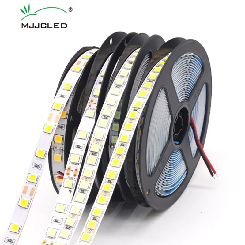 cheap 5M Waterproof LED Strip Light SMD5054 60LEDs M Durable Flexible LED Tape IP65 Waterproof Warm Cool White DC 12V