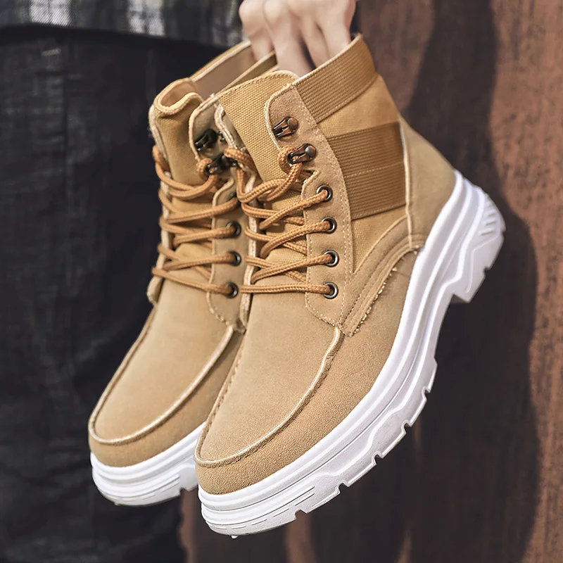 

High men's shoes plus velvet warm cotton shoes men's outdoor snow boots comfortable fashion wild casual shoes non-slip wear