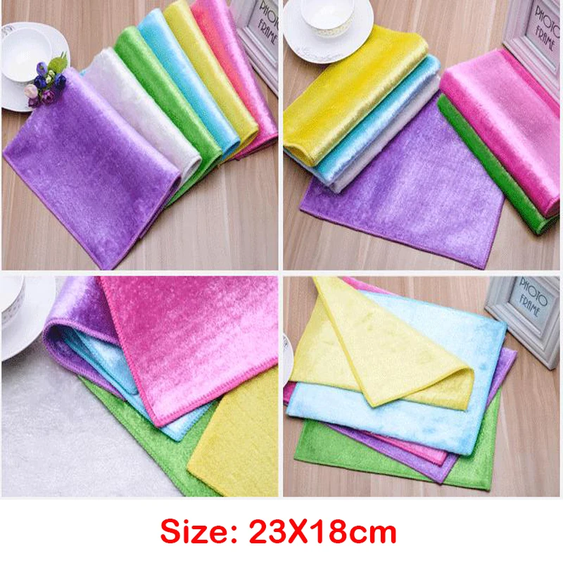 Microfiber Dish Cloths Bamboo Fiber Anti-grease Hydrophilic Natural Rags For Washing Dishes Cleaning