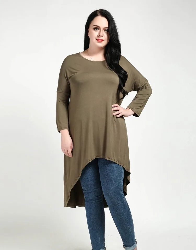 6XL размера плюс, Женская Асимметричная футболка, 5XL, черная, большой размер, женские топы,, летние, Модальные, кимоно, топы, XXXL, повседневная, JR183