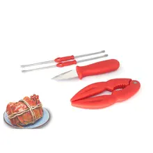 Набор инструментов для крабов, пластиковые плоскогубцы, вилка для крабов, многофункциональный нож для крабов, устричный нож