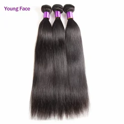 Non-remy woman hair Lace Closure Brazilian Human Hair Extensions Straight 3 Bundles Natural Hair Woman 8-30inche Hair Bundles