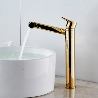 Смесители для ванной бассейна Золотой готовой вращающийся латунный смеситель на бортике смеситель для раковины Лидер продаж - Цвет: Gold