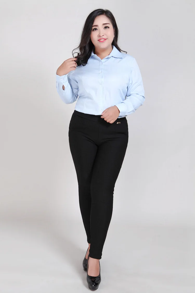 Ropa, женские блузы, рубашки,, OL, белая рубашка, Женская офисная одежда, женские полосатые тонкие хлопковые Блузы с длинным рукавом, рубашки M288