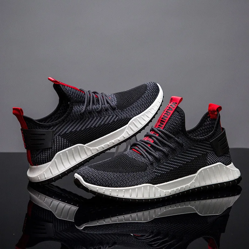 

2019 New Style Fly Woven Athletic Shoes Men Casual Breathable Running Shoes Trend Korean-style Daily Life Versatile Shoe