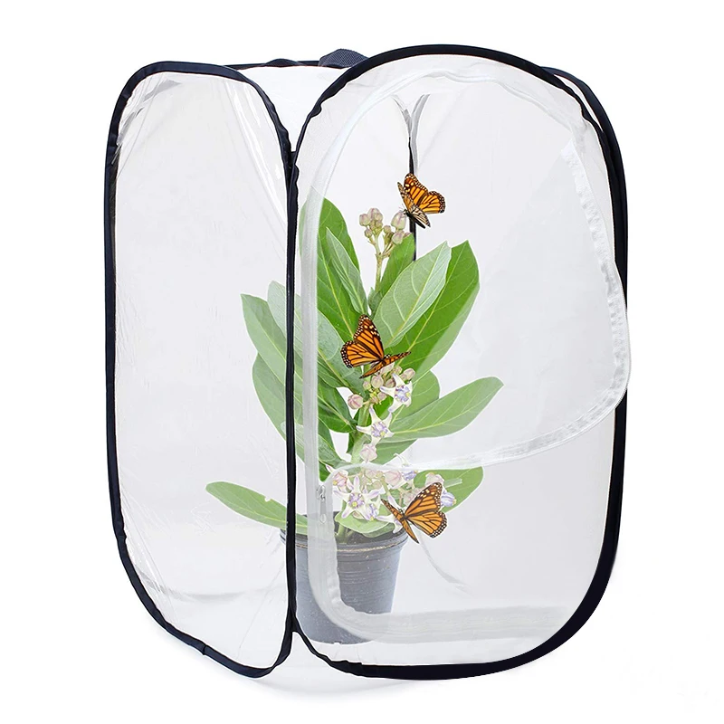 

Insect and Butterfly Habitat Cage Terrarium Pop-up 23.6 Inches Tall (White + Black)