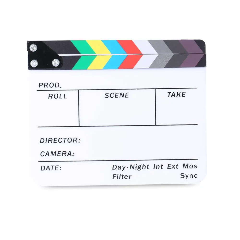 

Neewer Acrylic Plastic 10x8"/25x20cm Director's Film Clapboard Cut Action Scene Clapper Board Slate with Color Sticks