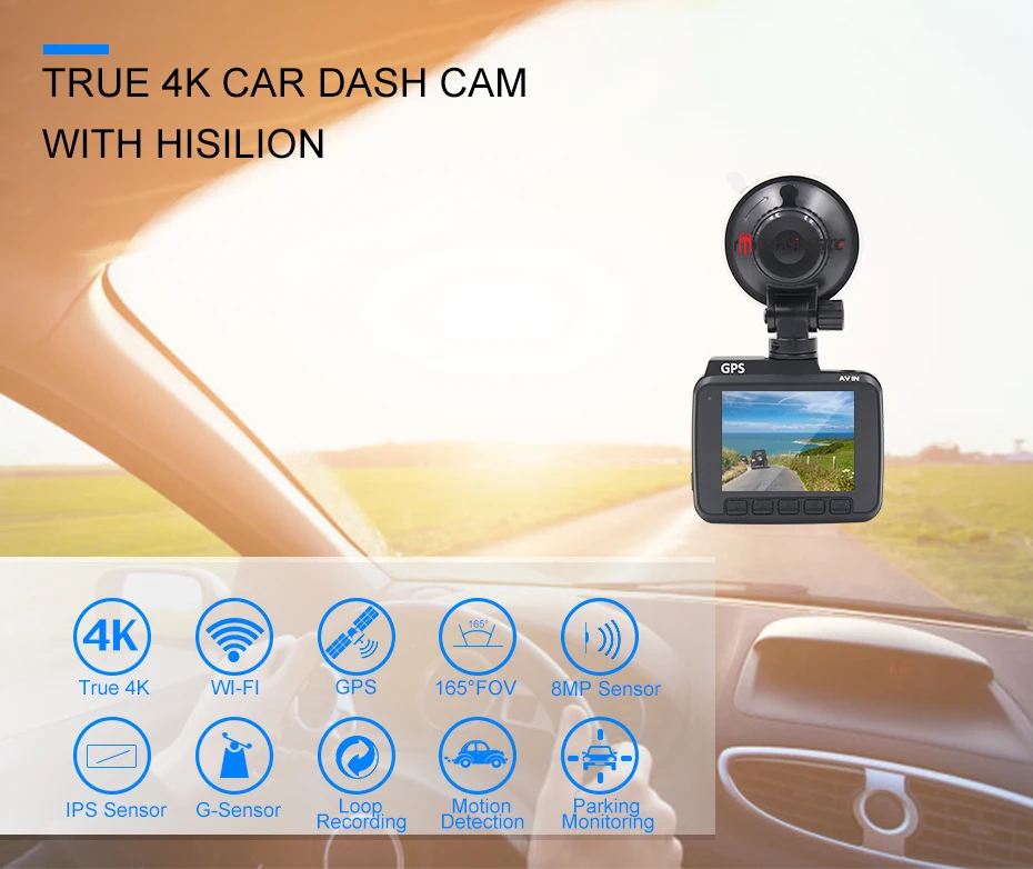 TOPSOURCE Dash Cam WiFi DVR двойной объектив 4K Встроенный gps скорость координаты Автомобильная камера видеорегистратор ночного видения 24H Park