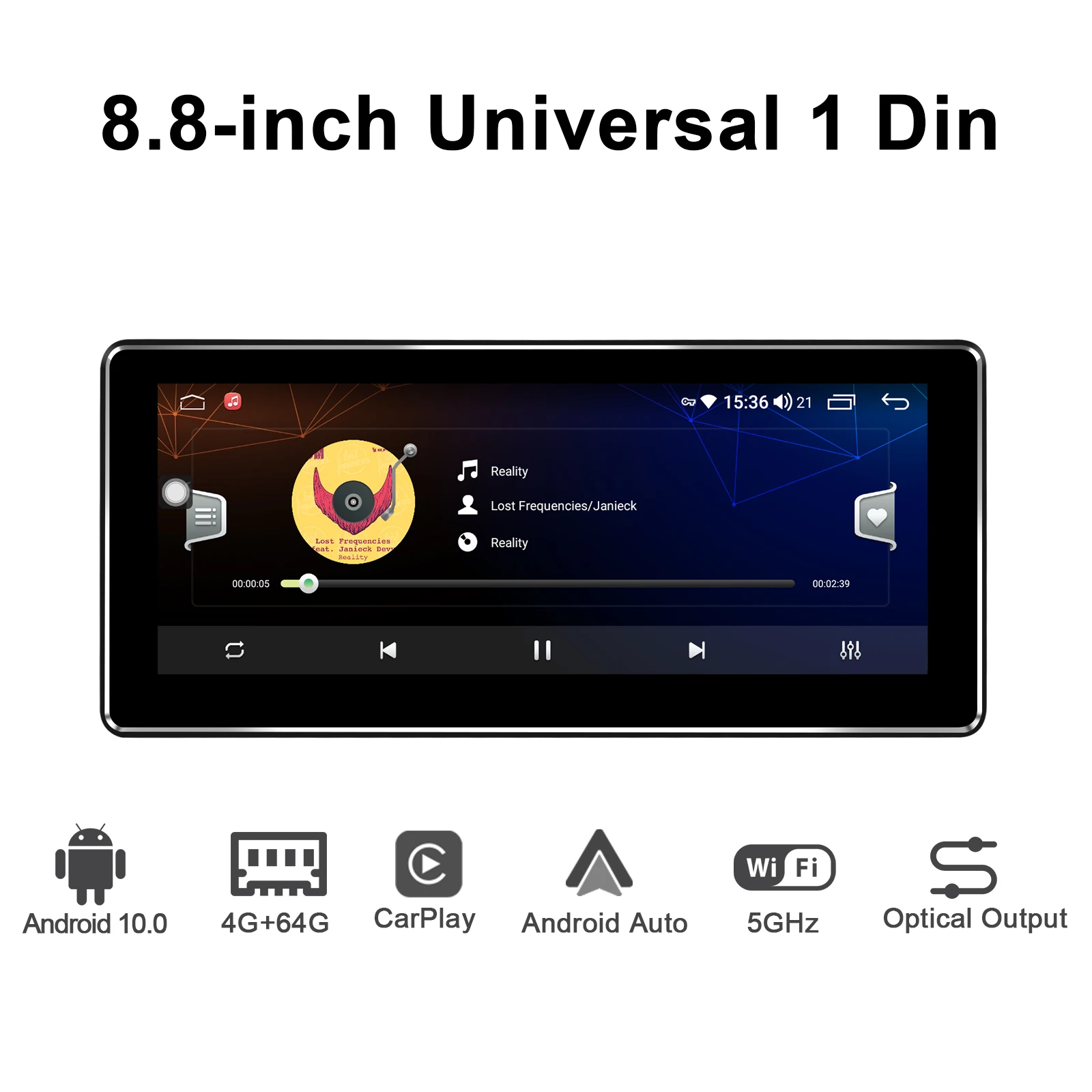 New Interface Universal 1din Multimedia Android 10 Car Radio Stereo Auto 4GB 64GB Head Unit Carplay Backup Camera Steering Wheel