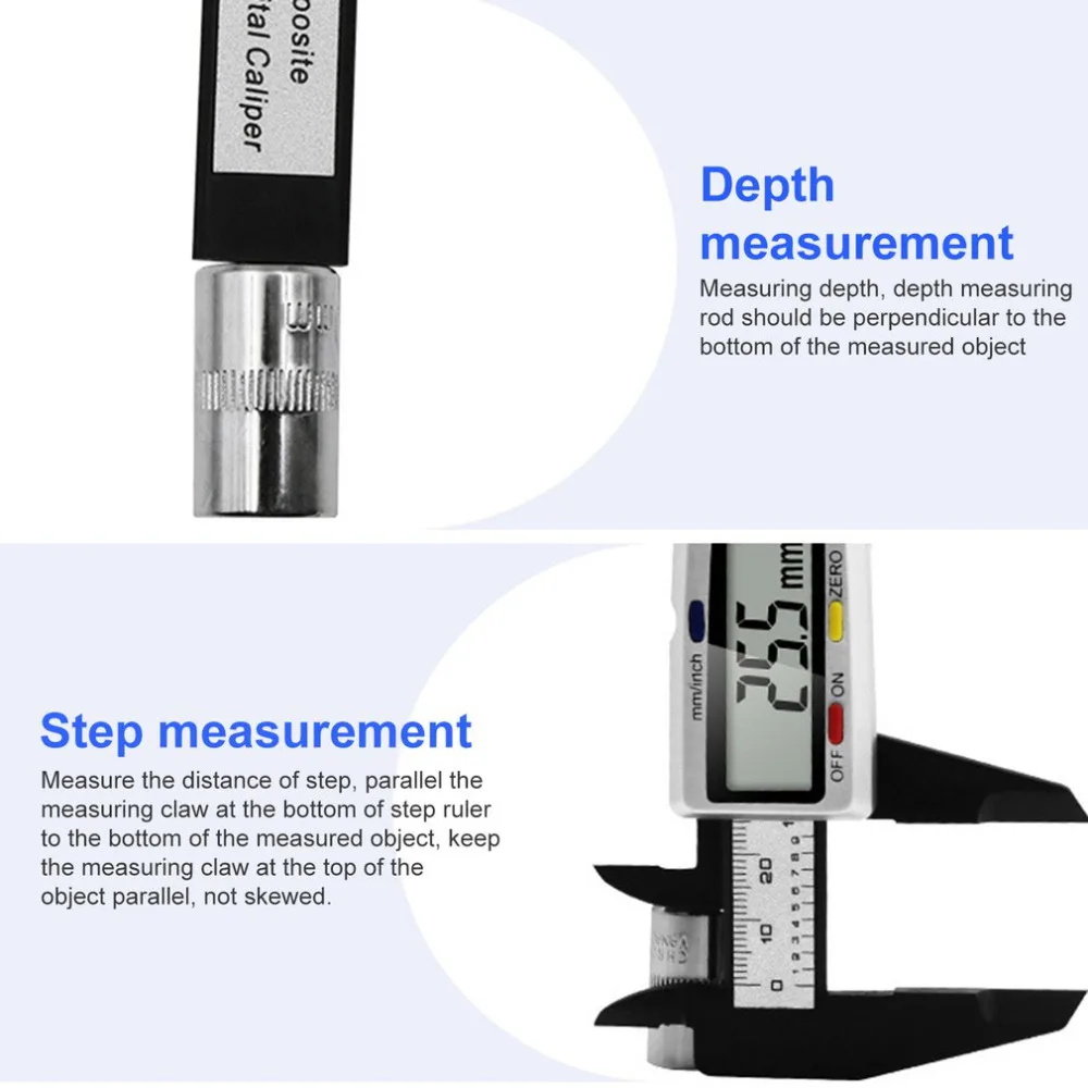 150 мм/6 дюймов электронный раздвижной цифровой штангенциркуль Инструмент Линейка-микрометр измерительные инструменты Калибр пластик