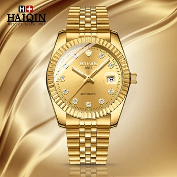 

HAIQIN Men Watch Automatic Mechanical Watch Men Top brand Luxury Mens Watches Gold Business Wristwatch Sports Relogio Masculino