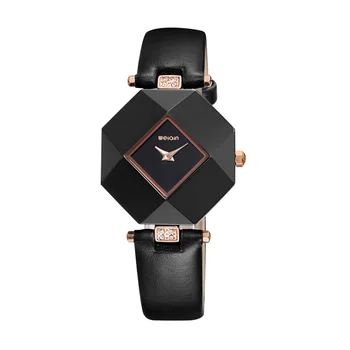 

2020 New Fashion Top Brand Crystal Diamond Lady Watch Leather Watchband Ceramic Waterproof Quartz Lady Watch Reloj Mujer