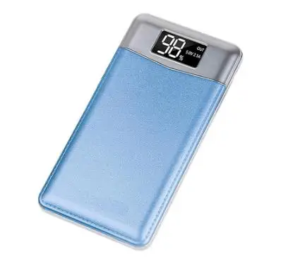 Blue 20000 мАч для Xiaomi iphone 7/8X11 внешний аккумулятор зарядное устройство повербанк 2 USB lcd Внешний аккумулятор зарядное устройство для мобильного телефона для samsung - Цвет: Blue