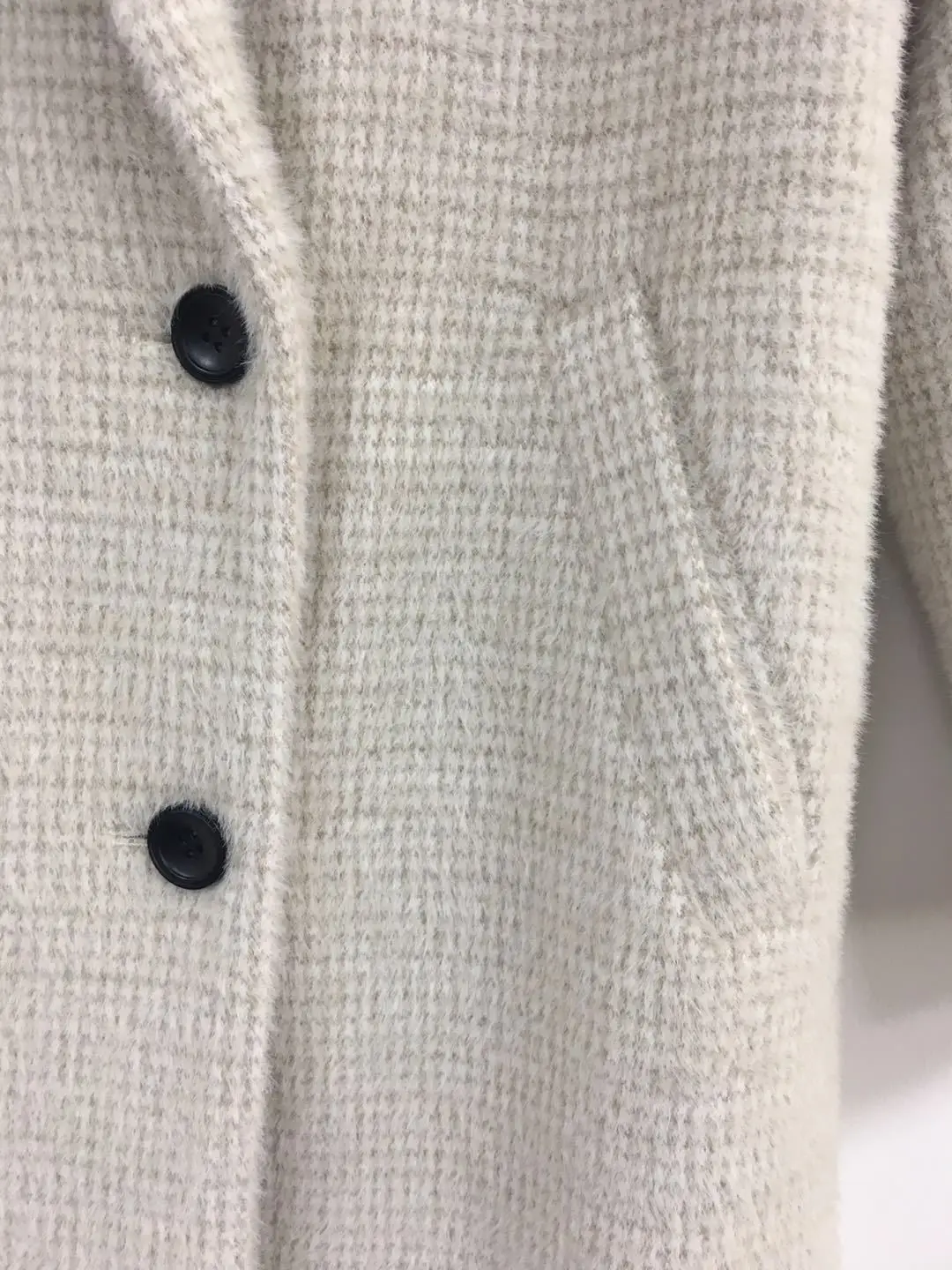 Для женщин свитер осень-зима узор "гусиные лапки" двухрядная на пуговицах куртка с отворотом