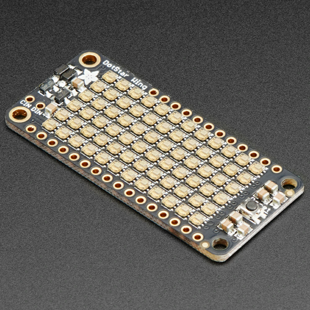 

DotStar Feather Wing - 6 X 12 RGB LED Arduino Python