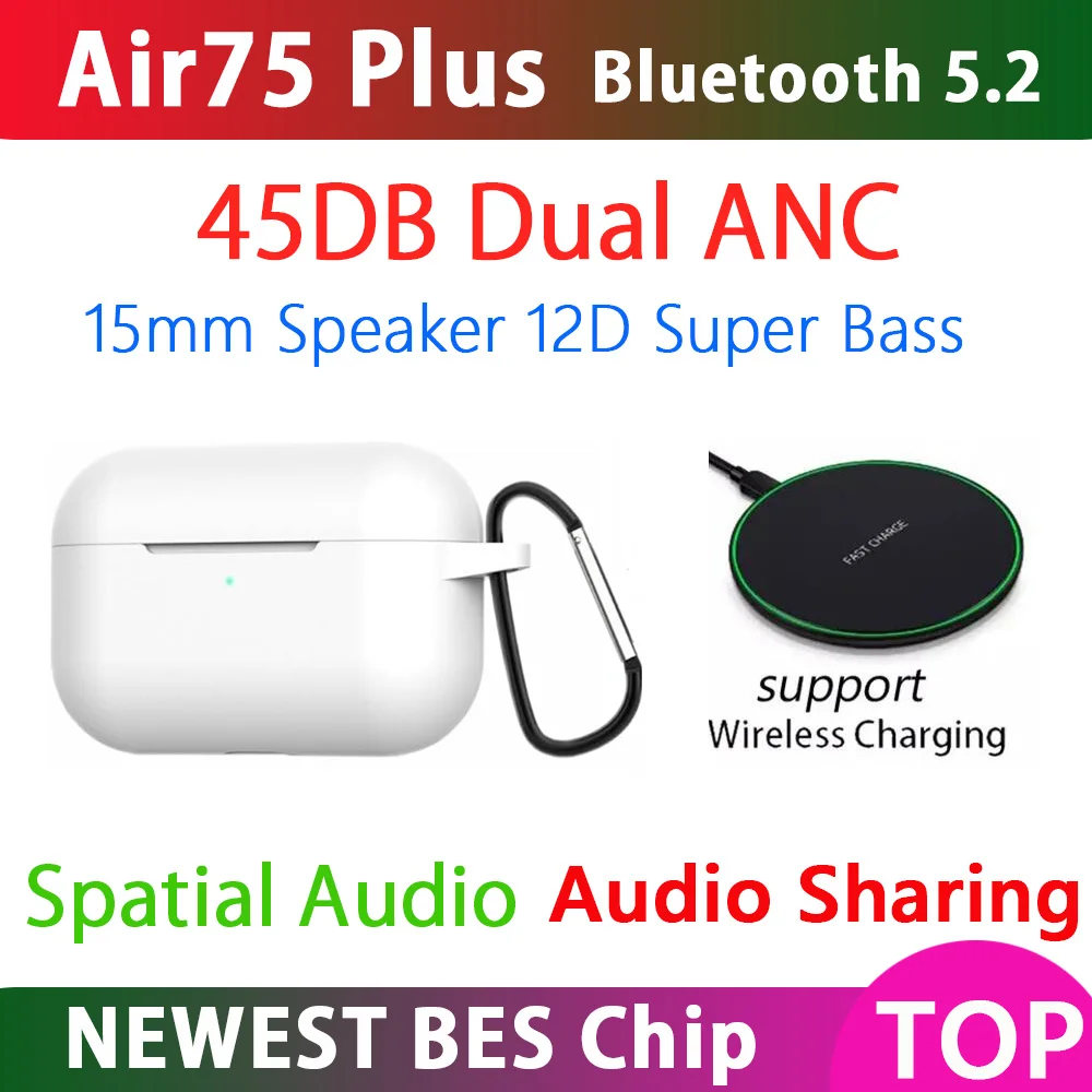 TWS-наушники Air75 Plus с поддержкой Bluetooth 5 2 12D | Электроника