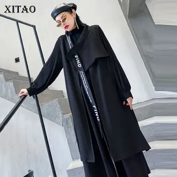 

XITAO Print Letter Black Vest Women Sleeveless Women Fashion New Long 2020 Spring Korea Fashion Small Fresh Casual Coat XJ3738