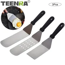TEENRA 3 шт./компл. жареные Пан стейк шпатель лопатка для кухни стейк Truner скребок Шпатель яйца разделенная лопатка Пластик ручка