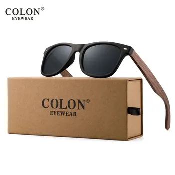

COLON Black Walnut Sunglasses Wood Polarized Sunglasses Men Glasses Men UV400 Protection Eyewear Wooden Sun Glasses