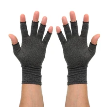 1 пара боли в суставах хлопковые эластичные перчатки терапия открытые пальцы компрессионные удобные дышащие перчатки для мужчин и женщин