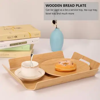 

Wooden Bread Tray Wood Decoration Tray Baked Dessert Self-Service Dishes Bread Platter Household Display Plate (Original)