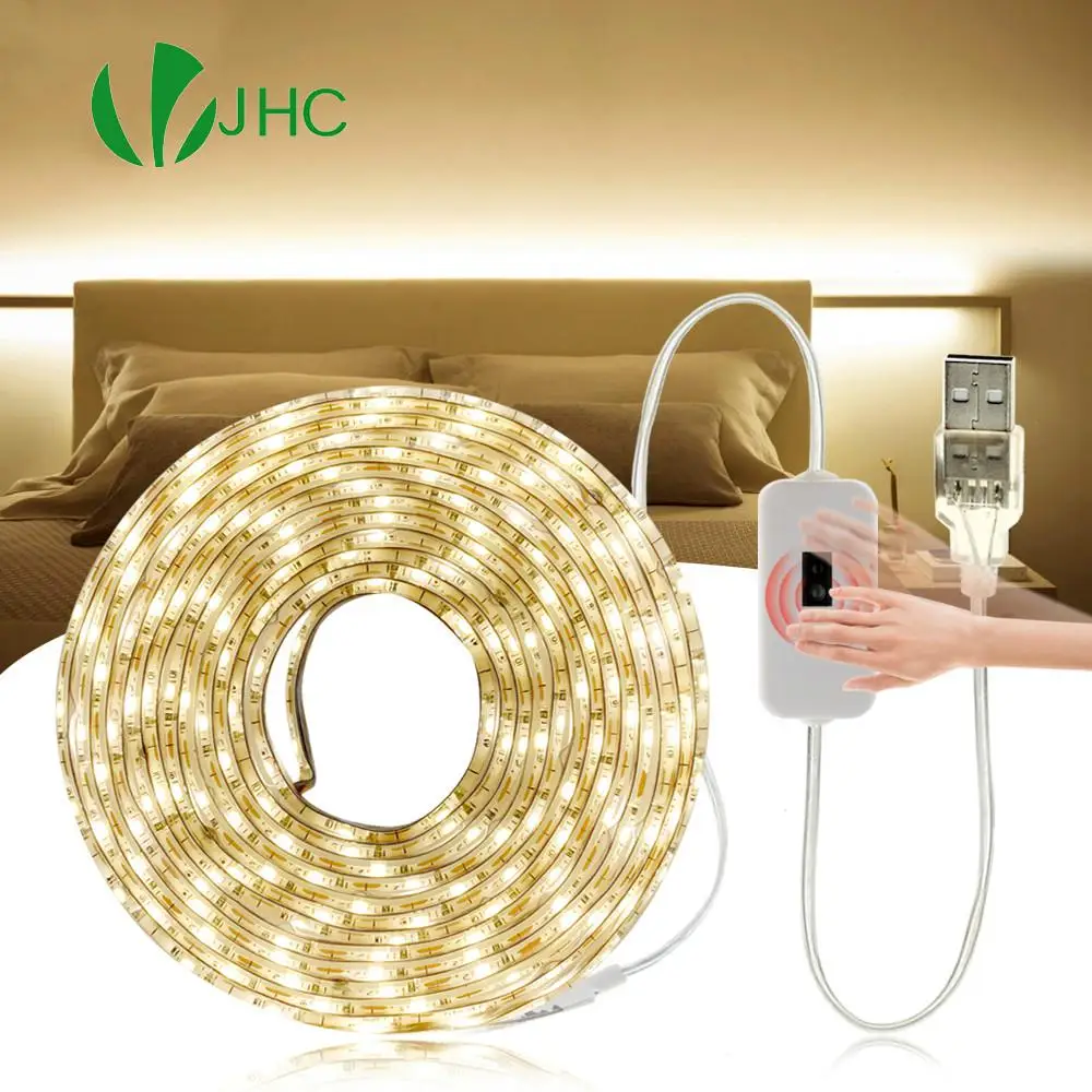 

5V USB Hand Sweep cabinet Light LED Strip Indoor Flexiable Lamp Smart Switch Brightness Adjustable tape for Closet Stairs