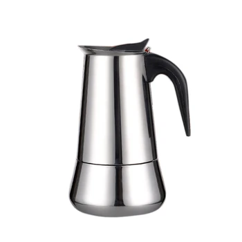 

Stainless Steel Induction Stovetop Espresso Maker , Italian Style Coffee At Home with Moka Pot in Modern Chrome