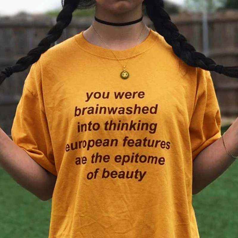 Женская футболка Tumblr модная черная с надписью Epitome of Beauty мозговым эффектом для