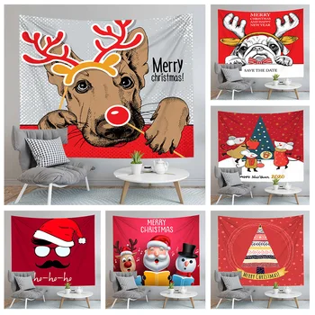 

Custom Tapestry 3D Printed Christmas Blanket Funny Animals Dog Pattern Throw Bedspread Gifts Wall Hanging Tapestries