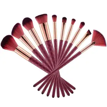 

High quality mixed new shiny portable 10 star diamond gradient color makeup brush multifunctional beauty tool PU packaging