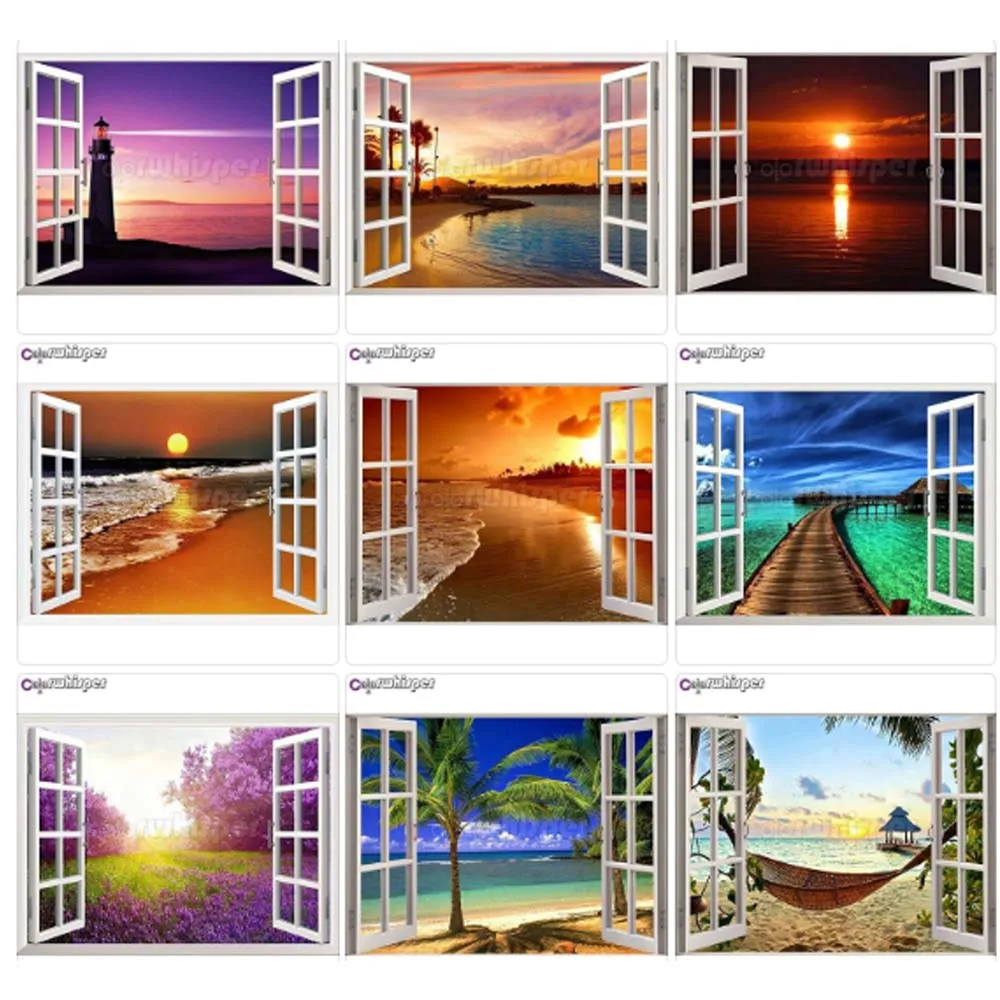 

Diamond Painting 5D Full Square/Round Drill Window Scenery Daimond Embroidery Painting Cross Stitch Mosaic Picture Wall Art Z531