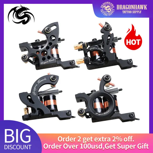 $US $13.77  Top Quality Dragonhawk Tattoo Machine Iron Fine Lining Wrap Coils Guns Tattoo Supply