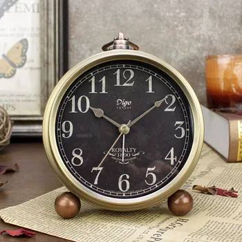 

Roman Digital table Clocks Retro Large Antique Needle Metal alarm Clock Desk retro desk Clocks for Home Decor digital clock