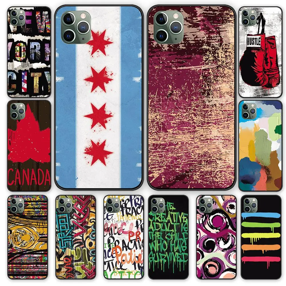 Cool Graffiti Tag street art Black TPU Case cover For iPhone 5 5S 6 6s 7 8 Plus X XS XR 11 Pro Max | Мобильные телефоны и