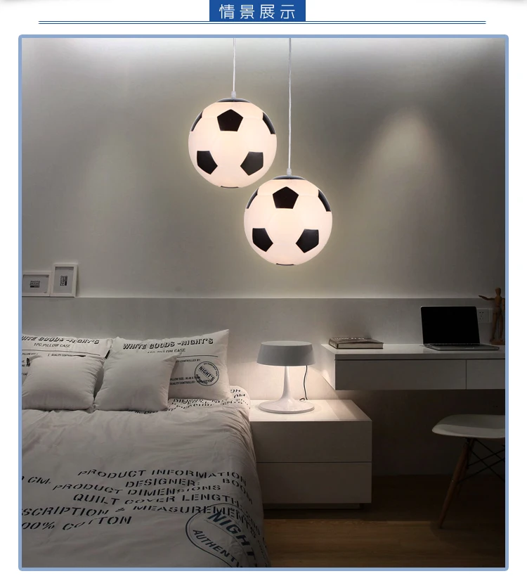 Новые подвесные светильники Футбольная тема под стеклом кулон баскетбол лампа кухня Подвесная лампа спальня ресторан детская комната декоративные светильники