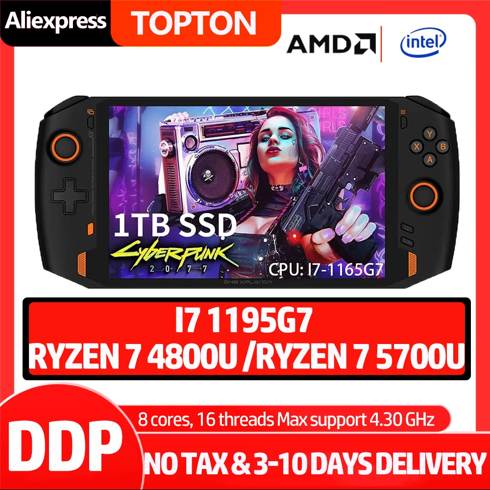 Карманный ультрабук OneXPlayer I7-1195G7 AMD R7 5800U 8 4 "Портативный ПК видео игровая консоль
