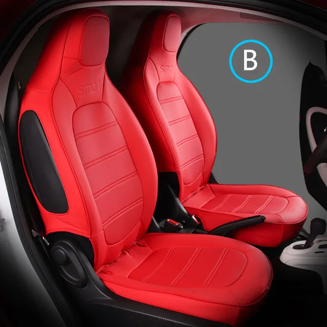 Red-B Автомобильный кожаный Универсальный чехол на все сезоны, украшение для Smart fortwo 453, автомобильные аксессуары, стильный интерьер - Название цвета: Red-B