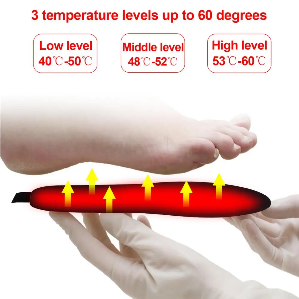 EVA Unisex Electric Heated Insoles 2100mAh LED Wireless Remote Control Thermal Rechargeable Heating Warm Pad For Winter Sports