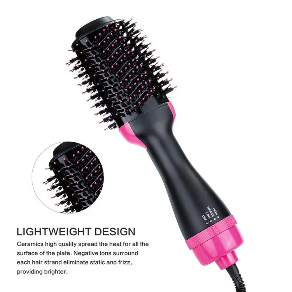 

Hot Air Brush One Step Hair Dryer Styler Volumizer Multi-functional 3-in-1 Salon Negative Ion Hair Straightener & Curly Hair Com