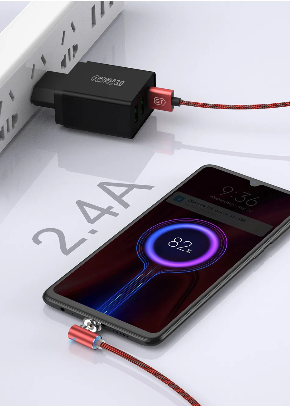 Магнитный usb-кабель GTWIN для зарядки iPhone 11 Pro Max 8 7 6, магнитный кабель Micro usb type C, зарядное устройство на 90 градусов для samsung S10