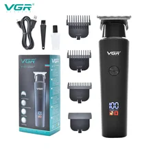 

VGR Hair Salons Hair Trimmer Over 8h Battery Life Special Oil-head Engraving Electric Clippers LED Display Cutting Machine V-937