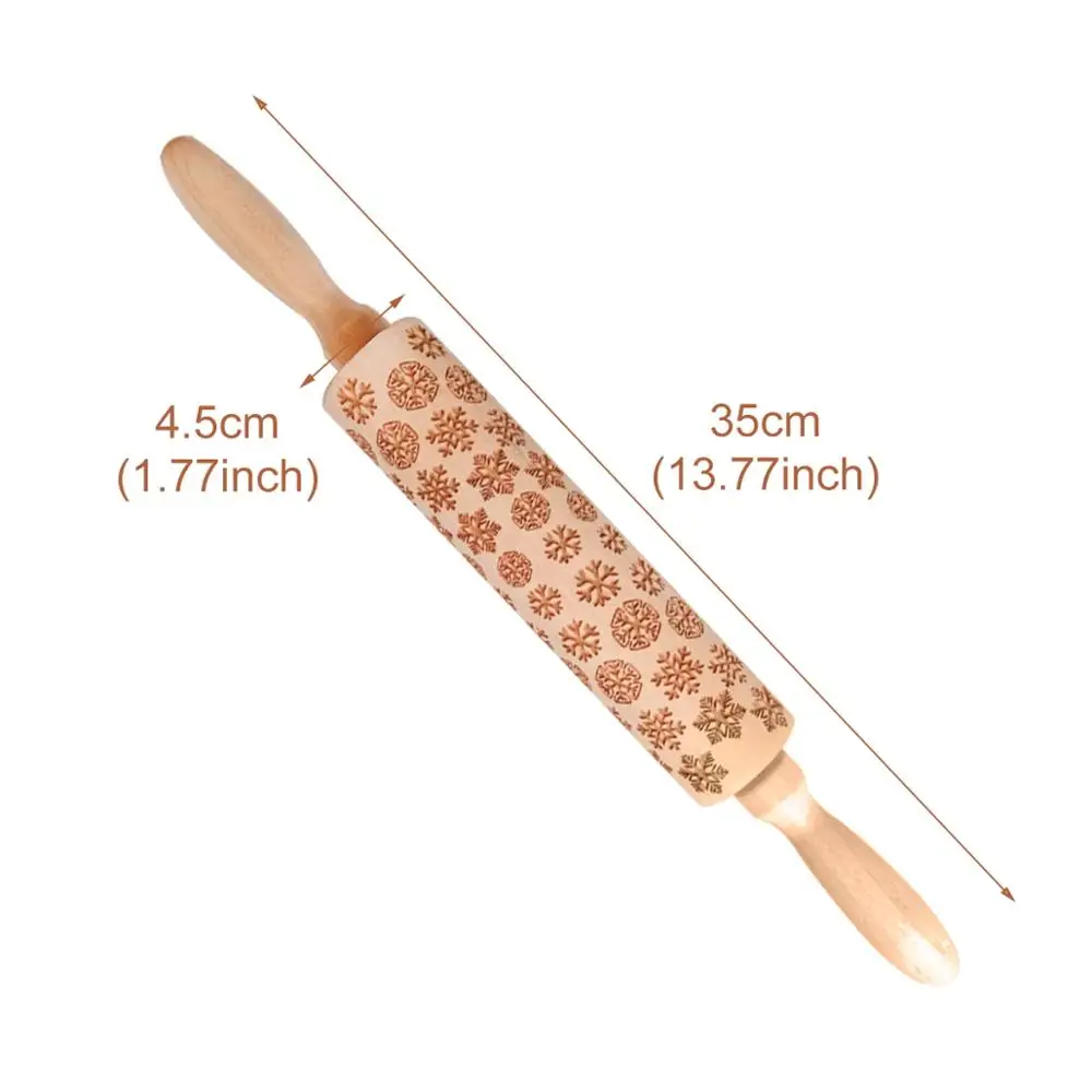 Новая собака Рождественский олень деревянная Скалка тиснение выпечки печенье лапша печенье, фондан, пирог тесто узорчатый ролик Снежинка