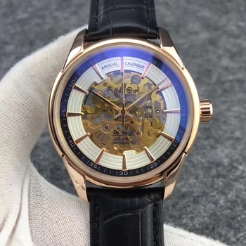 

Luxury Brand New Men Automatic Mechanical Watch Stainless Steel Rose Gold Leather Black Blue Grey Skeleton Tourbillon Sapphire