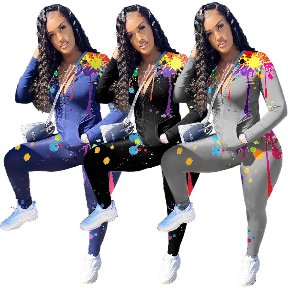 

Autumn Women Casual Two Piece Set Printing Long Sleeve Top and Pants Tracksuit street Sweatsuit Outfits Female S-3XL Big size