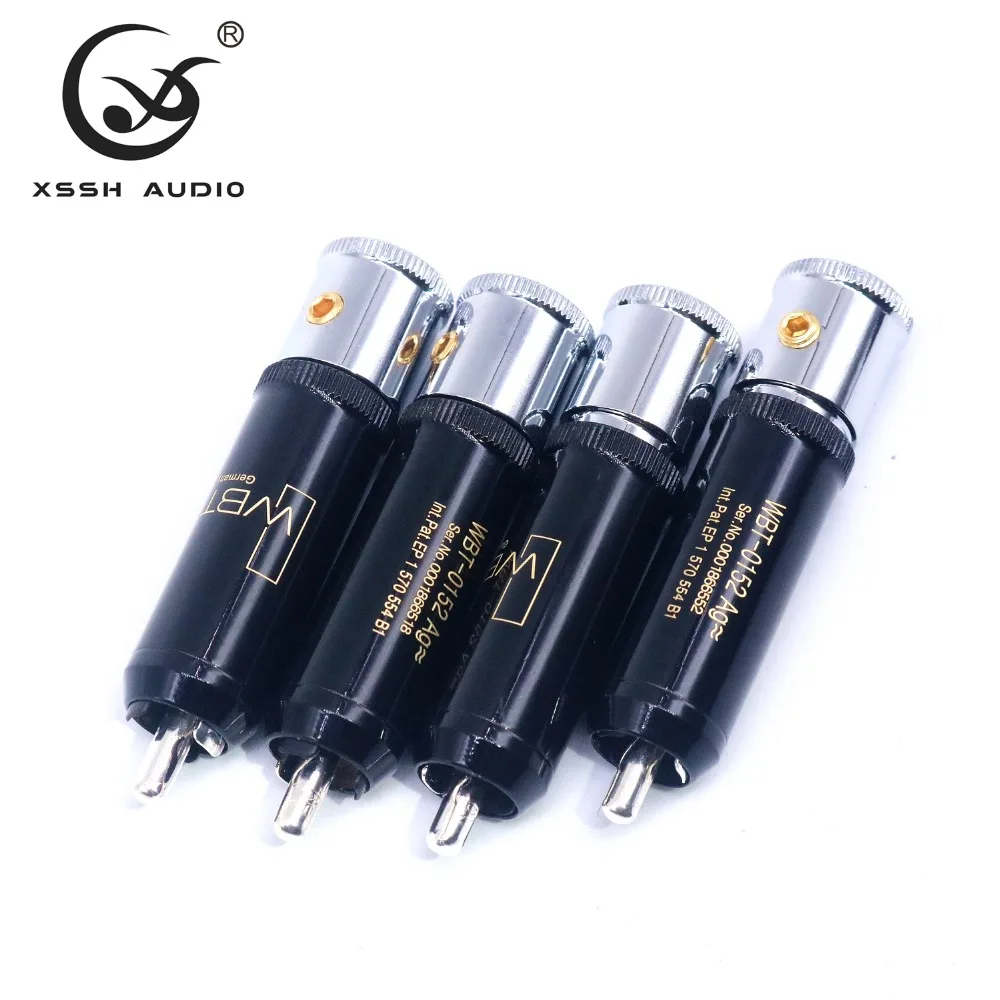4 шт. RCA XSSH аудио YIVO Hi-End HIFI DIY WBT0152AG посеребренный штекер аудио RCA разъем Jack для аудио кабель Шнур