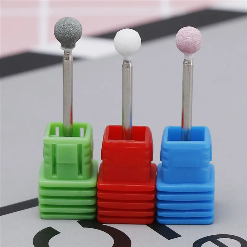 3 цвета, электрическая дрель для ногтей, шлифовальный камень, Круглый заусенец для кутикулы, чистящие фрезы, Электрический маникюр, пилочка для ногтей, дрель, инструменты для дизайна ногтей