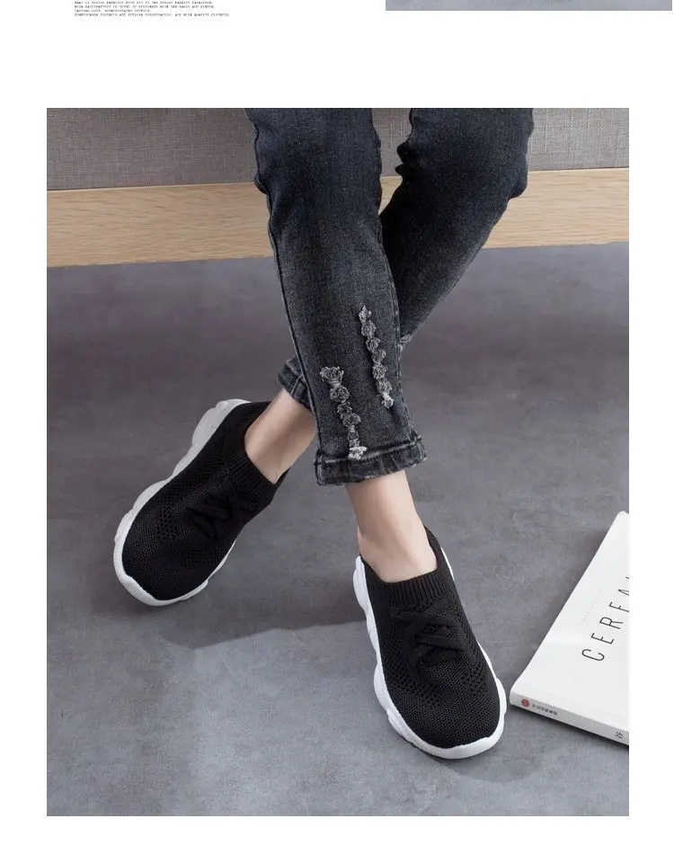 Kids Shoes Girls Boys Sports Shoes Antislip Baby Sneaker Casual Flat Sneakers Children Running Shoes Air Mesh Slip-on Size 22-39