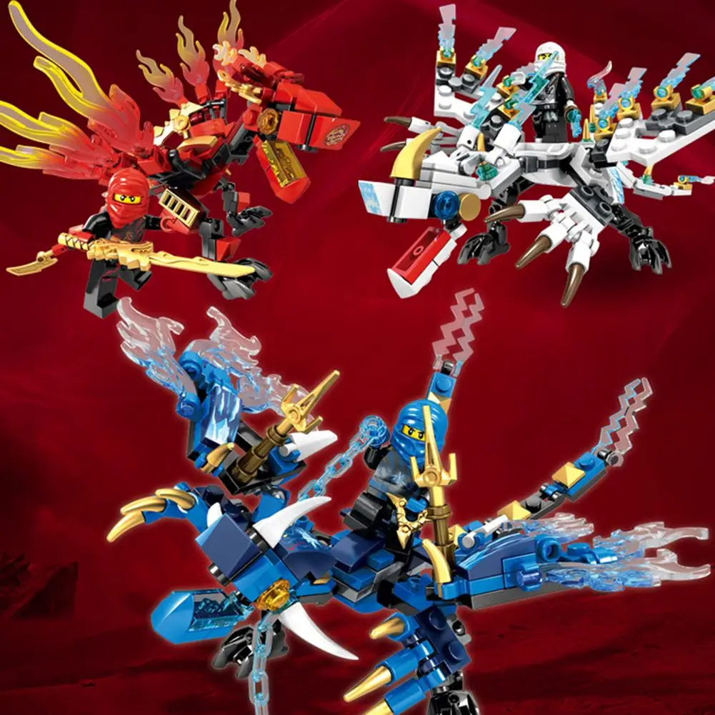 Детские строительные блоки, совместимые с кирпичными фигурами для модели ниндзя Дракон Рыцарь