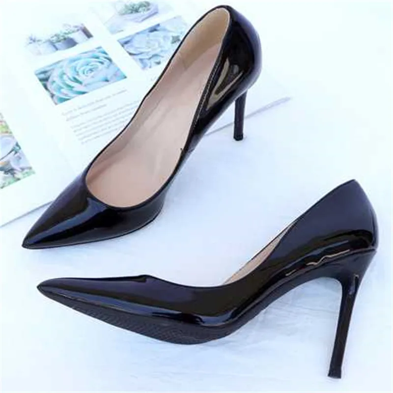 

2018 new ayemiland fashion stiletto heel pointed toes Pure color shallow mouth high-heeled shoes woman Single shoes